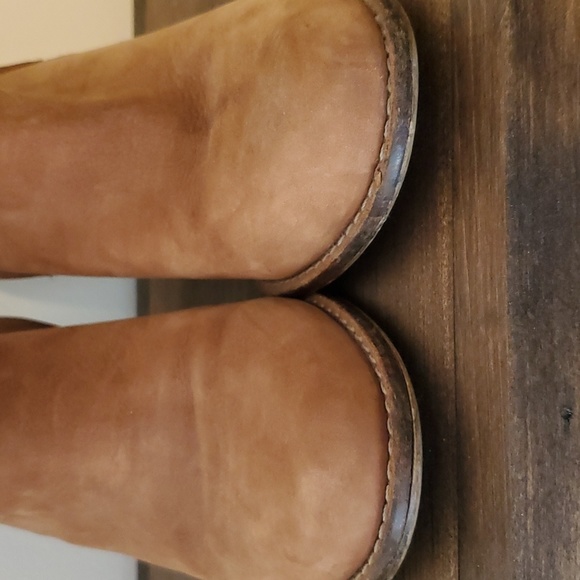 Tan Nubuck (leather) Steve Madden Zip-Up Ankle Booties - Picture 5 of 8